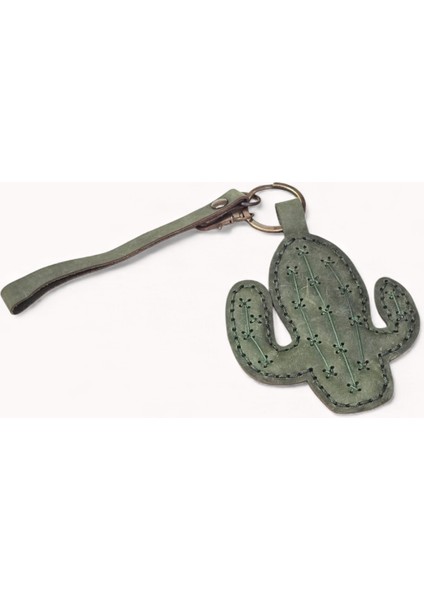 Kaktüs Figür Deri Anahtarlık