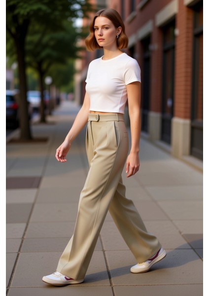 Kadın Wide Leg Dokuma Kumaş Pantolon Fonksiyonel Dayanıklı Kaliteli Konforlu Estetik Rahat modelleri