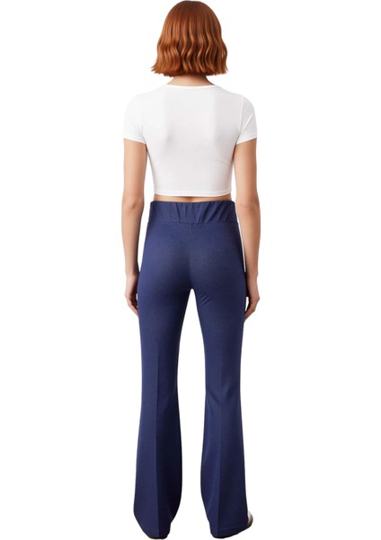 Kadın Denim Görünümlü Wideleg Esnek Örme Pantolon Fonksiyonel Dayanıklı Kaliteli Konforlu Şık indirimleri