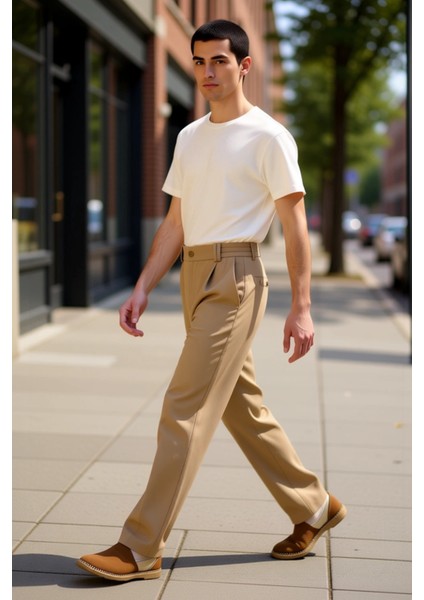 Erkek Düz Dokuma Wideleg Pantolon Fonksiyonel Dayanıklı Kaliteli Konforlu Estetik Premium Şık modelleri