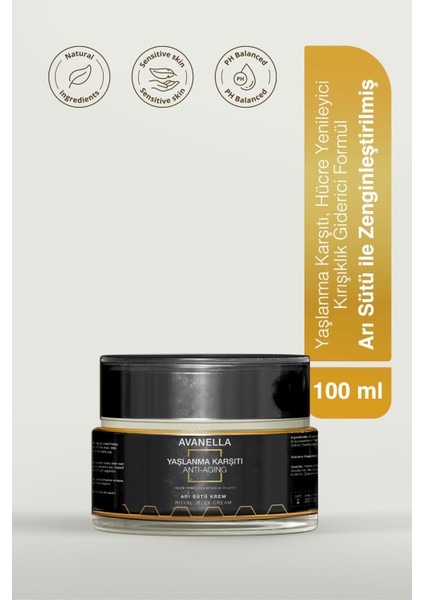 Doğal Arı Sütü Yüz Kremi Anti-Age Yaşlanma Karşıtı Kırışıklık Önleyici Onarıcı 100ML fırsatları