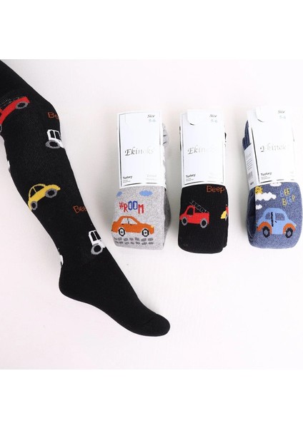 Ekinoks Erkek Çocuk Desenli Külotlu Çorap 3’lü Paket – Yumuşak, Esnek ve Pamuklu (0-1 / 1-2 / 3-4 / 5-6 Yaş) modelleri
