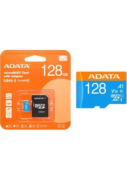 128GB Premier Microsdxc Card With Adapter Uhs-I CLASS10 V10 Hafıza Kartı - 1 Elba Adata 128GB Premier Microsdxc Card With Adapter Uhs-I CLASS10 V10 Hafıza Kartı