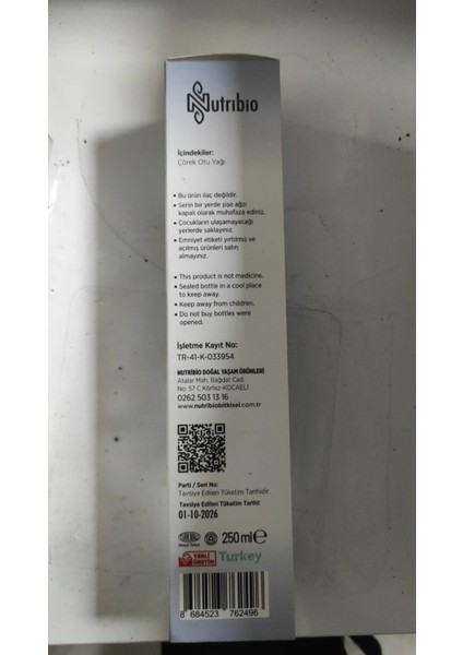 Soğuk Sıkım Çörek Otu Yağı 50ML