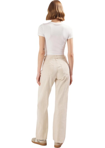 Kadın Geniş Paça Dikiş Detaylı Jean Fonksiyonel Dayanıklı Kaliteli Konforlu Estetik Modern fiyatları