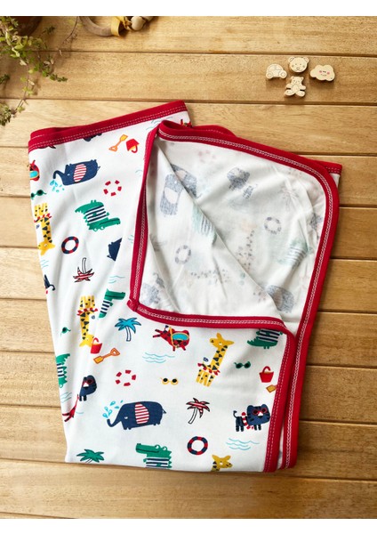 Naturel Pamuklu 80X90 cm Tek Kat Zürafalı Penye Bebek Battaniye fiyatları