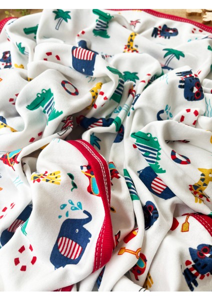 Naturel Pamuklu 80X90 cm Tek Kat Zürafalı Penye Bebek Battaniye modelleri