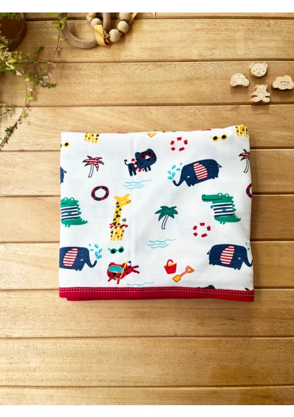 Naturel Pamuklu 80X90 cm Tek Kat Zürafalı Penye Bebek Battaniye fırsatları