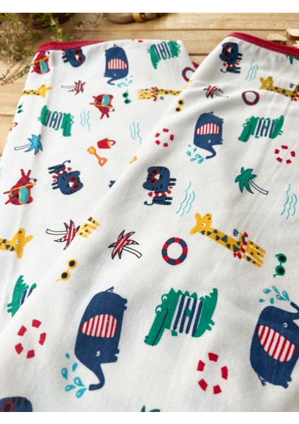 Naturel Pamuklu 80X90 cm Tek Kat Zürafalı Penye Bebek Battaniye indirimleri