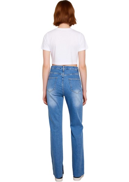 Kadın Yüksek Bel Elastik Flare Denim Pantolon Tüm Mevsimler Için Fonksiyonel Dayanıklı Şık fiyatları