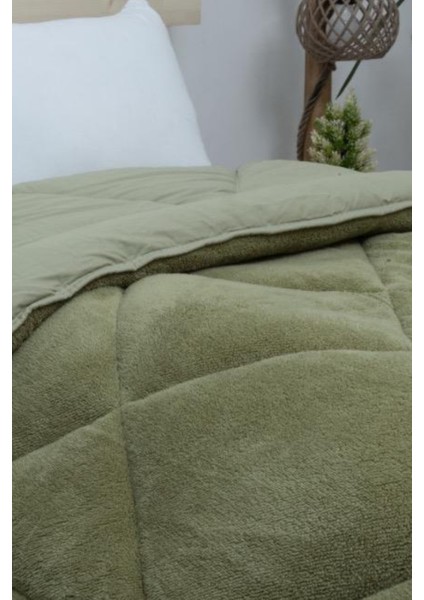 Home Bambu Premium Yeşil Renk %100 Pamuk Kumaş Silikon Dolgulu Yorgan 155X215 cm fiyatları