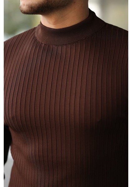 Erkek Yarım Balıkçı Yaka Fitilli Triko modelleri