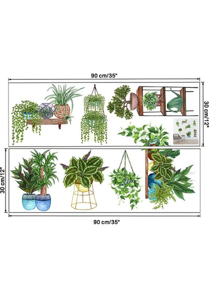 Saksılı Çiçek Tasarımlı Yapışkanlı Sticker (4741) fiyatları