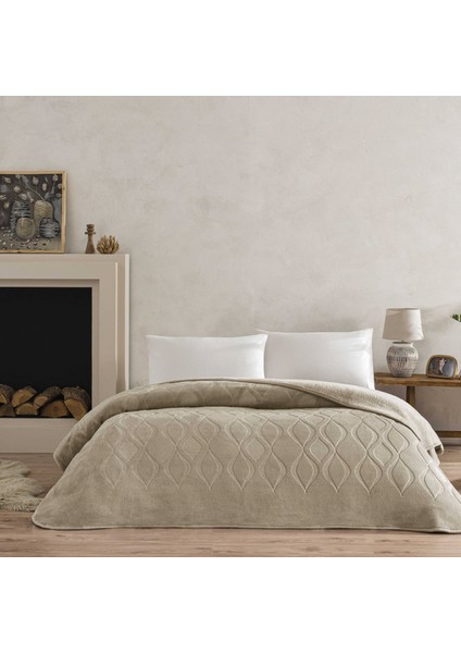 Tessra Çift Kişilik Battaniye Bej