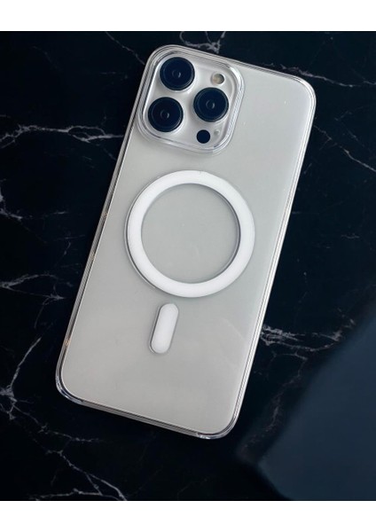 Iphone Uyumlu Animasyonlu Altı Açık Şeffaf Sararmaz Magsafe Destekli Kılıf