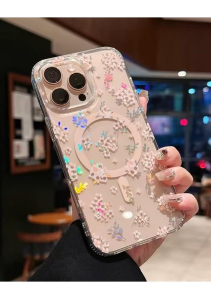 Iphone Uyumlu Sert Şeffaf Hologramlı Magsafe Destekli Kılıf