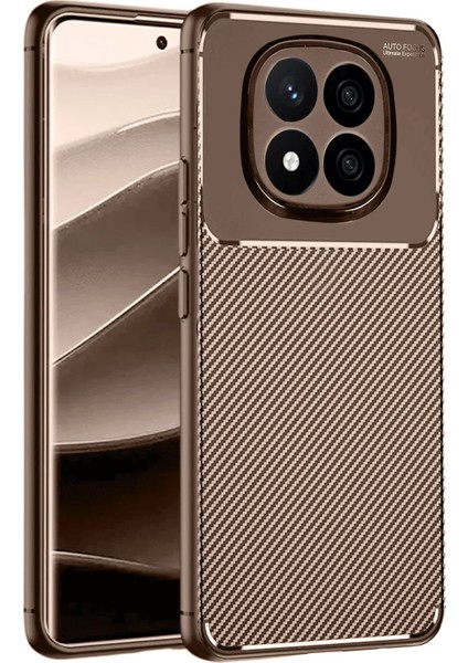 Xiaomi Redmi Note 14 Pro 5g Kılıf Auto Focus Karbon Kapak - KAHVERENGI-(5796) - M505K705-R03505