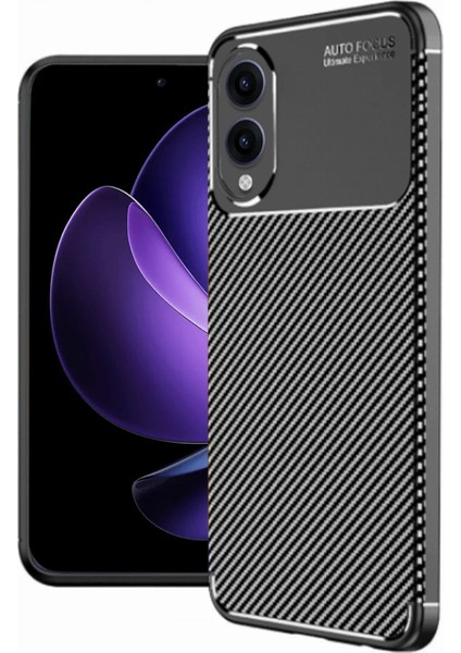 Samsung Galaxy S25 Edge Kılıf Auto Focus Karbon Kapak - SIYAH-(5796) - M479K773-R26479