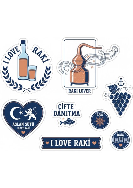 Rakı Telefon Laptop Notebook Tablet Defter Matara Stiker Etiket ST2392