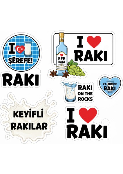 Rakı Telefon Laptop Notebook Tablet Defter Matara Stiker Etiket ST2393