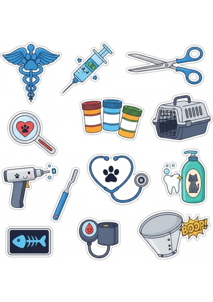 Veteriner Telefon Laptop Notebook Tablet Defter Matara Stiker Etiket ST2286