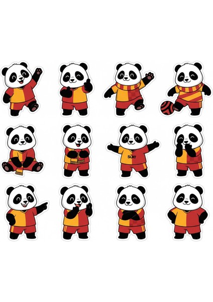 Galatasaylı Panda Telefon Laptop Notebook Tablet Defter Matara Stiker Etiket ST2371