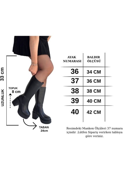 Disan Siyah Cilt Topuklu Çizme - Lisinya indirimleri