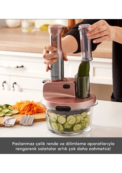 Sebze, Et ve Meyve Dilimle Doğra Karıştır Rendele Çırp Smoothie Yap 6 Bıçaklı 2500W Yüksek Güçlü Premium Mutfak Robotu & Blendır Inox indirimleri