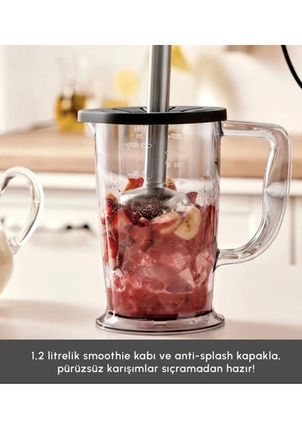 Sebze, Et ve Meyve Dilimle Doğra Karıştır Rendele Çırp Smoothie Yap 6 Bıçaklı 2500W Yüksek Güçlü Premium Mutfak Robotu & Blendır Inox