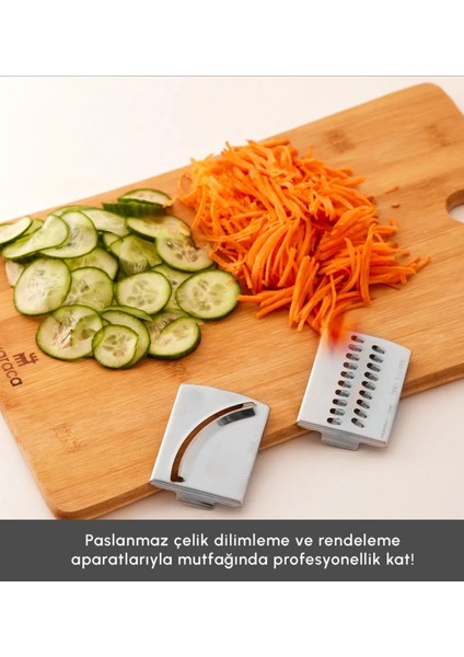 Sebze, Et ve Meyve Dilimle Doğra Karıştır Rendele Çırp Smoothie Yap 6 Bıçaklı 2500W Yüksek Güçlü Premium Mutfak Robotu & Blendır Inox