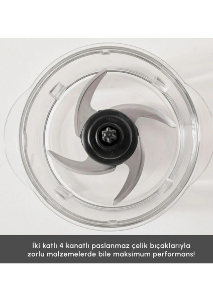 Sebze, Et ve Meyve Dilimle Doğra Karıştır Rendele Çırp Smoothie Yap 6 Bıçaklı 2500W Yüksek Güçlü Premium Mutfak Robotu & Blendır Inox