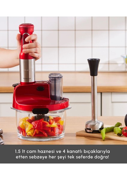Sebze, Et ve Meyve Dilimle Doğra Karıştır Rendele Çırp Smoothie Yap 6 Bıçaklı 2500W Yüksek Güçlü Premium Mutfak Robotu & Blendır Inox fiyatları