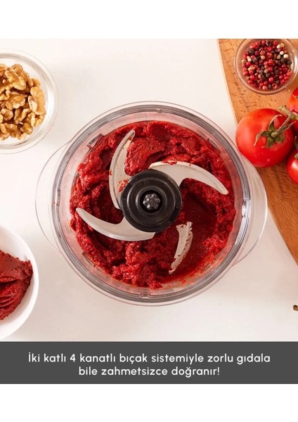 Sebze, Et ve Meyve Dilimle Doğra Karıştır Rendele Çırp Smoothie Yap 6 Bıçaklı 2500W Yüksek Güçlü Premium Mutfak Robotu & Blendır Inox