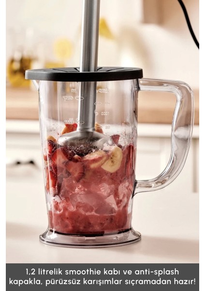 Sebze, Et ve Meyve Dilimle Doğra Karıştır Rendele Çırp Smoothie Yap 6 Bıçaklı 2500W Yüksek Güçlü Premium Mutfak Robotu & Blendır Inox