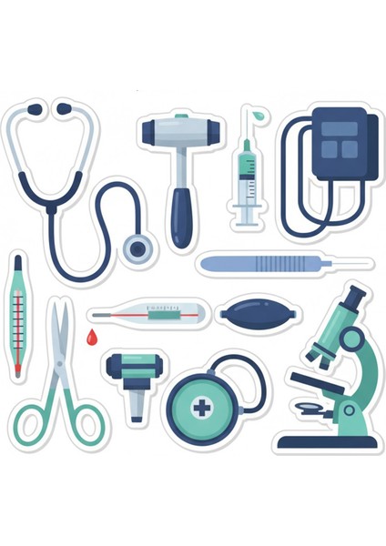 Tıp Doktor Hemşire Telefon Laptop Notebook Tablet Defter Matara Stiker Etiket ST2288