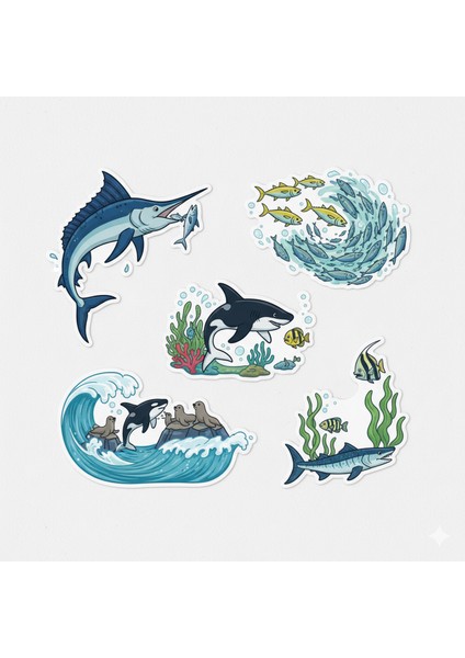 Balık Telefon Laptop Notebook Tablet Defter Matara Stiker Etiket ST2311