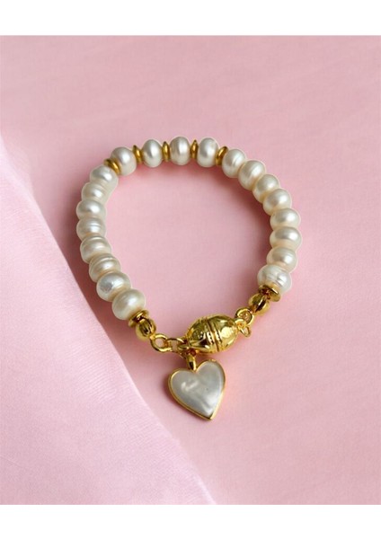 Sertifikalı Gerçek Rondel Kesim Inci Bileklik Mıktanıslı Kilit ve Kalp Charm