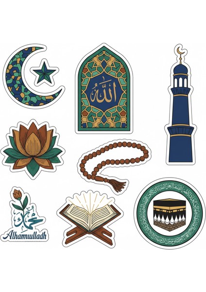 Islamiyet Temalı Telefon Laptop Notebook Tablet Defter Matara Stiker Etiket ST2358