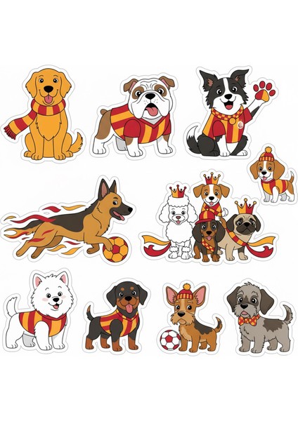 Galatasaraylı Köpekler Telefon Laptop Notebook Tablet Defter Matara Stiker Etiket ST2377