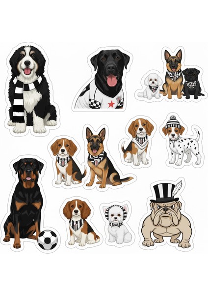 Beşiktaşlı Köpekler Telefon Laptop Notebook Tablet Defter Matara Stiker Etiket ST2380