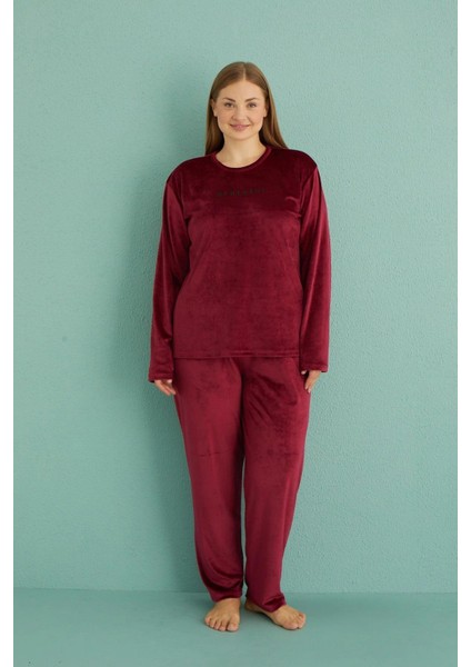 Mihra 13213 Kadın Kadife Uzun Kol Pijama Takımı modelleri