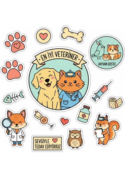 Veteriner Telefon Laptop Notebook Tablet Defter Matara Stiker Etiket ST2289