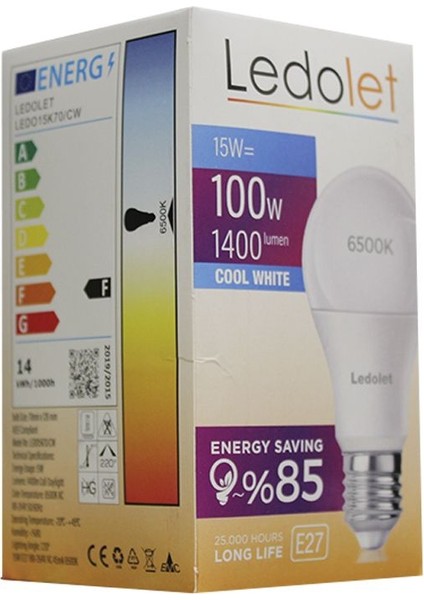 Ledolet Cool White LED 100W 4 Adet