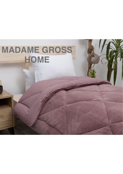 Home Bambu Premium Gül Kurusu %100 Pamuk Kumaş Silikon Dolgulu Yorgan 155X215 cm