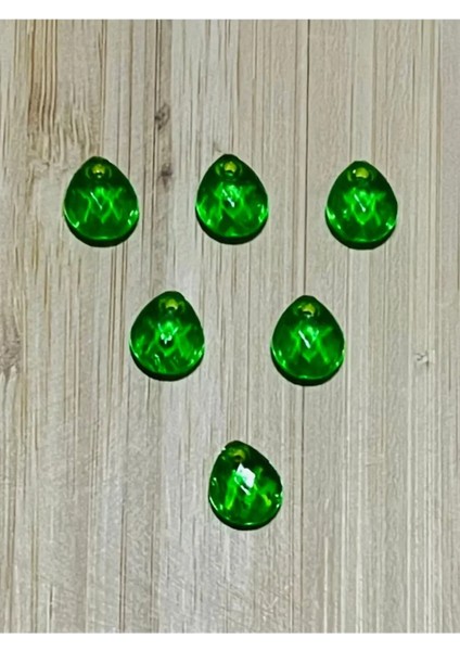 Şeffaf Yeşil Oya, Abiye, Takı, Örgü El Işleme Plastik Gözyaşı Damla Boncuk. 25GR. Tahmini 195 Adet.