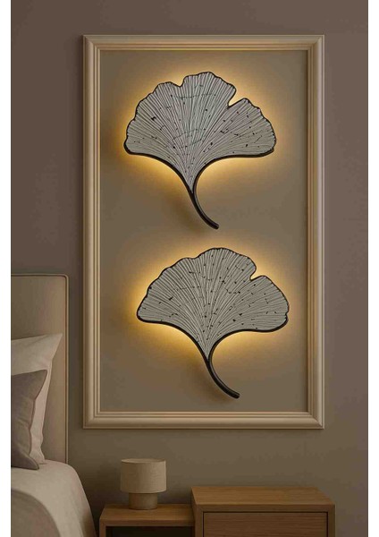 Gümüş Mabet Yaprağı Aplik – 35×32 cm – 9V Pilli fiyatları