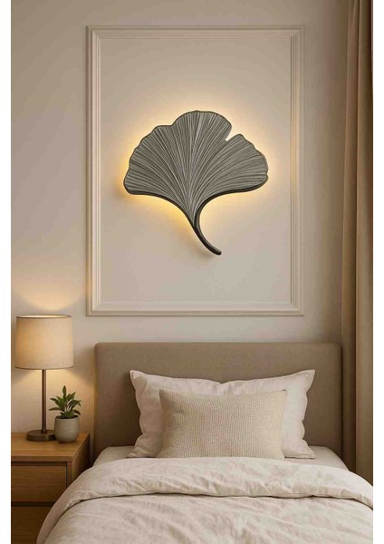 Gümüş Mabet Yaprağı Aplik – 35×32 cm – 9V Pilli modelleri