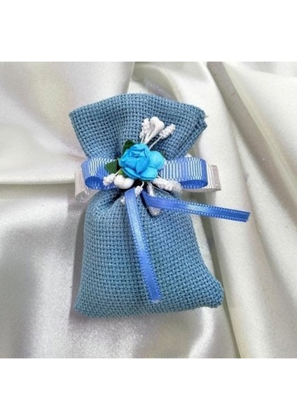 22 Adet Küçük Etamin Kumaşlı Kese Mavi Erkek Bebek Hediyeliği