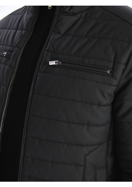 Yeni Sezon Standart Kalıp Dik Yaka Erkek Deri Görünümlü Mont fırsatları