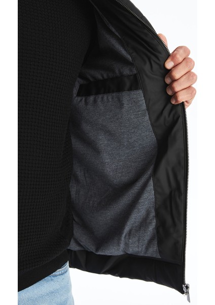 Yeni Sezon Standart Kalıp Dik Yaka Erkek Deri Görünümlü Mont indirimleri